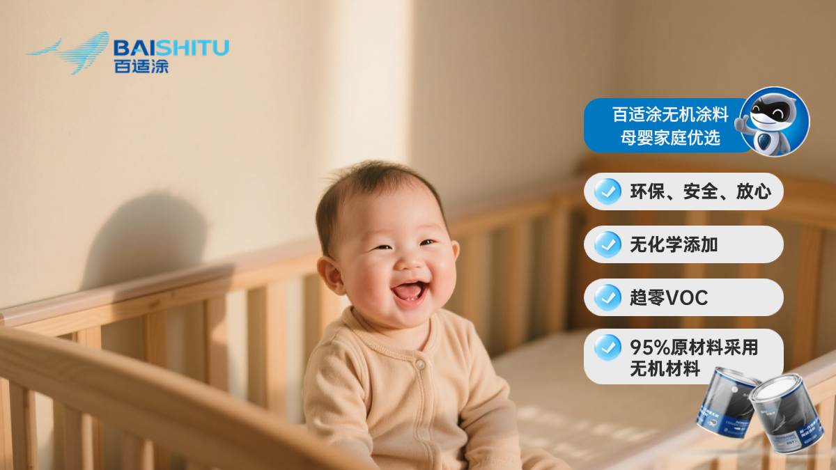 墻漆無(wú)機(jī)涂料-趨零VOC、抗菌防霉、耐污易潔，母嬰家庭的理想之選